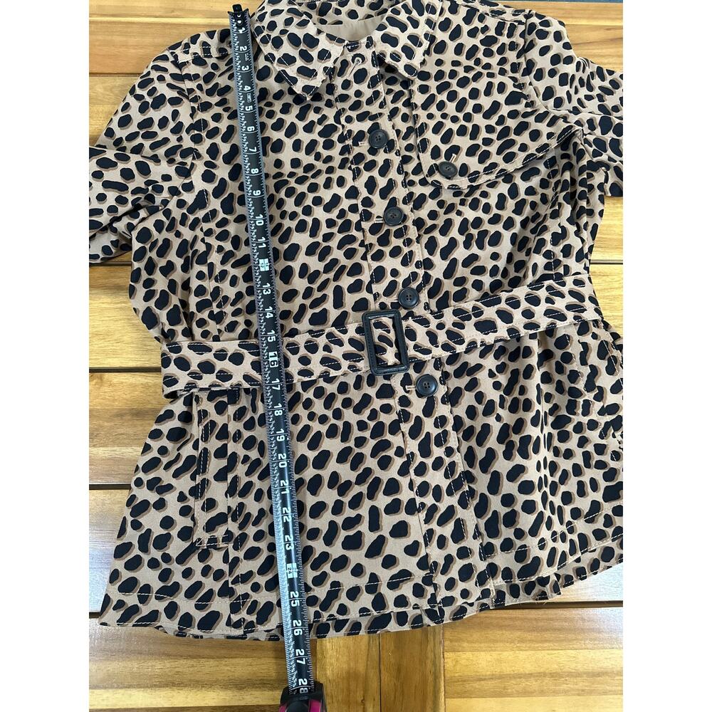Ann Taylor Leopard Print Belted Jacket NWT Size 14 Tan Black Animal Print - Picture 7 of 14